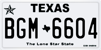 TX license plate BGM6604