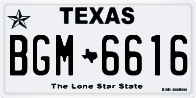 TX license plate BGM6616