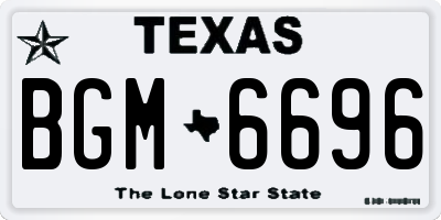 TX license plate BGM6696