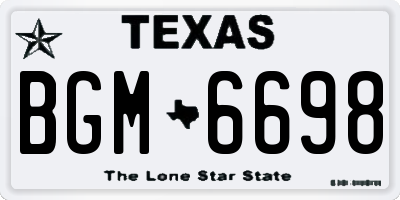 TX license plate BGM6698