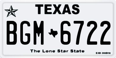 TX license plate BGM6722