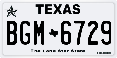 TX license plate BGM6729