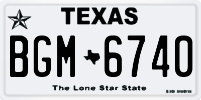 TX license plate BGM6740