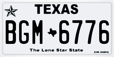 TX license plate BGM6776