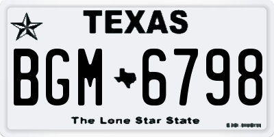 TX license plate BGM6798