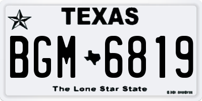 TX license plate BGM6819