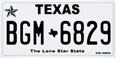 TX license plate BGM6829