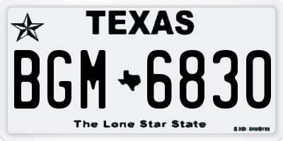 TX license plate BGM6830