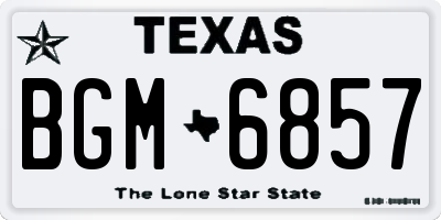 TX license plate BGM6857