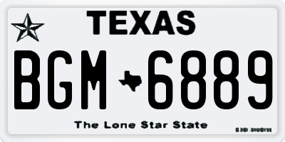 TX license plate BGM6889