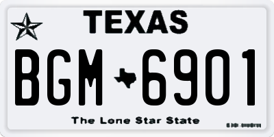 TX license plate BGM6901