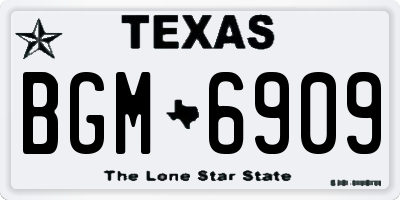TX license plate BGM6909