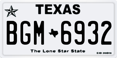 TX license plate BGM6932