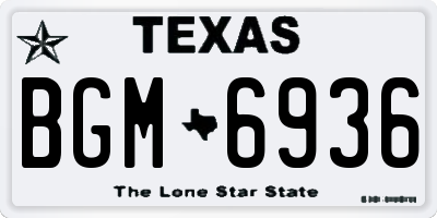 TX license plate BGM6936