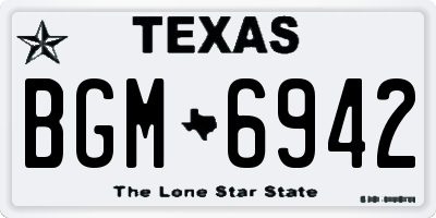 TX license plate BGM6942