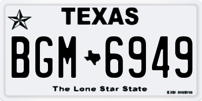 TX license plate BGM6949