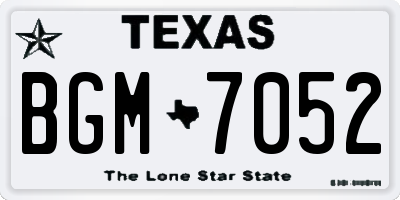 TX license plate BGM7052