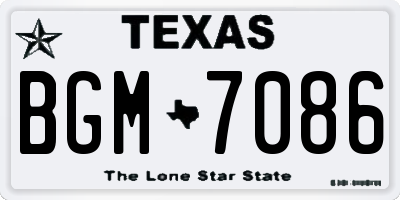 TX license plate BGM7086