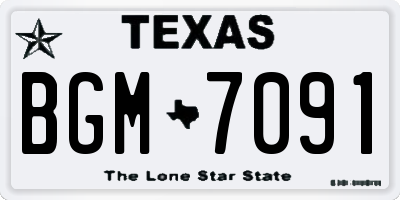 TX license plate BGM7091