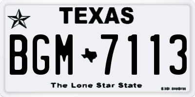 TX license plate BGM7113