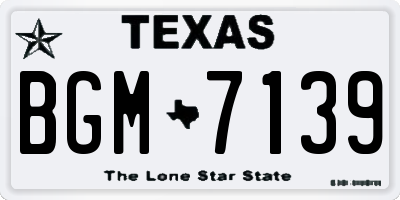 TX license plate BGM7139