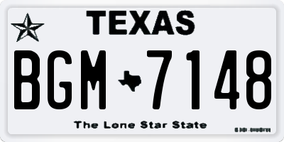 TX license plate BGM7148