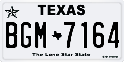 TX license plate BGM7164