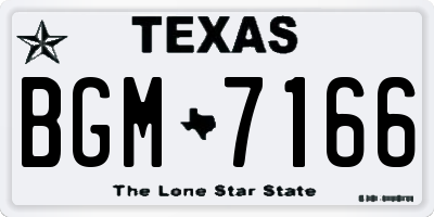 TX license plate BGM7166