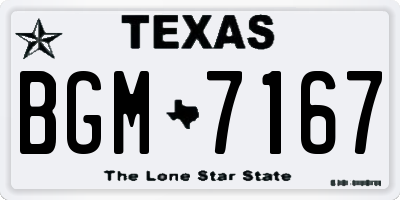 TX license plate BGM7167
