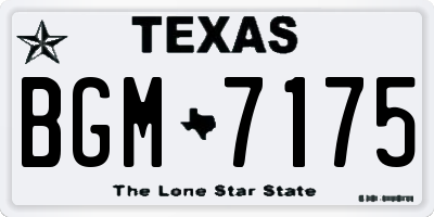 TX license plate BGM7175