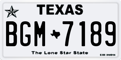 TX license plate BGM7189