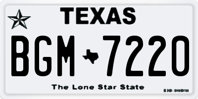 TX license plate BGM7220
