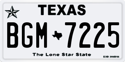 TX license plate BGM7225