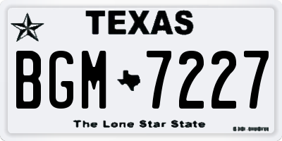 TX license plate BGM7227