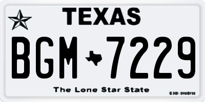 TX license plate BGM7229