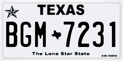 TX license plate BGM7231
