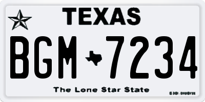 TX license plate BGM7234