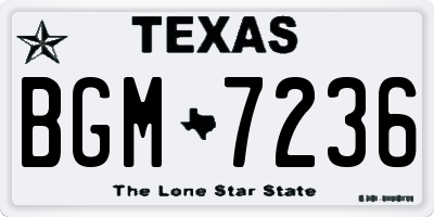 TX license plate BGM7236