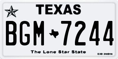 TX license plate BGM7244