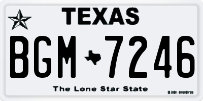 TX license plate BGM7246