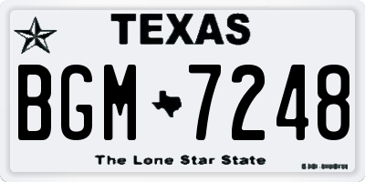 TX license plate BGM7248