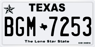 TX license plate BGM7253