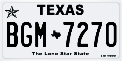 TX license plate BGM7270