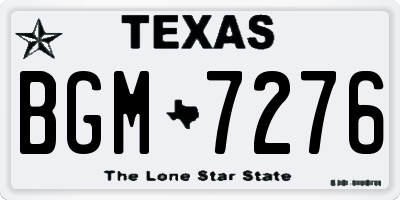 TX license plate BGM7276