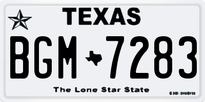 TX license plate BGM7283