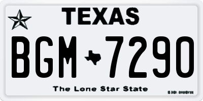 TX license plate BGM7290