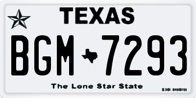 TX license plate BGM7293