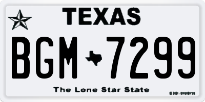 TX license plate BGM7299