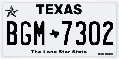 TX license plate BGM7302