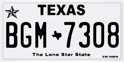 TX license plate BGM7308